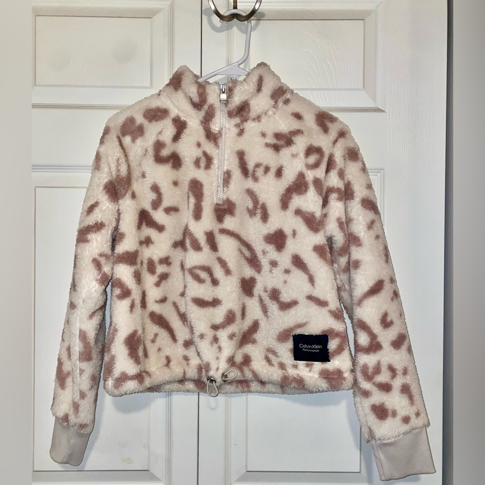 Calvin Klein Performance Leopard Fleece Jacket Small